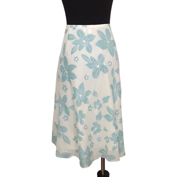 Vintage Y2K Tulip Skirt Blue Floral Midi Skirt Fairycore Whimsy Women 4 Coquette - Picture 3 of 8